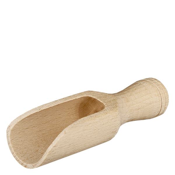 Pala de madera tamaño S forma semicircular - 75mm largo Pequeña cuchara de madera semirredonda 7,5 cm natural sin tratar para especias hierbas y té de madera de haya