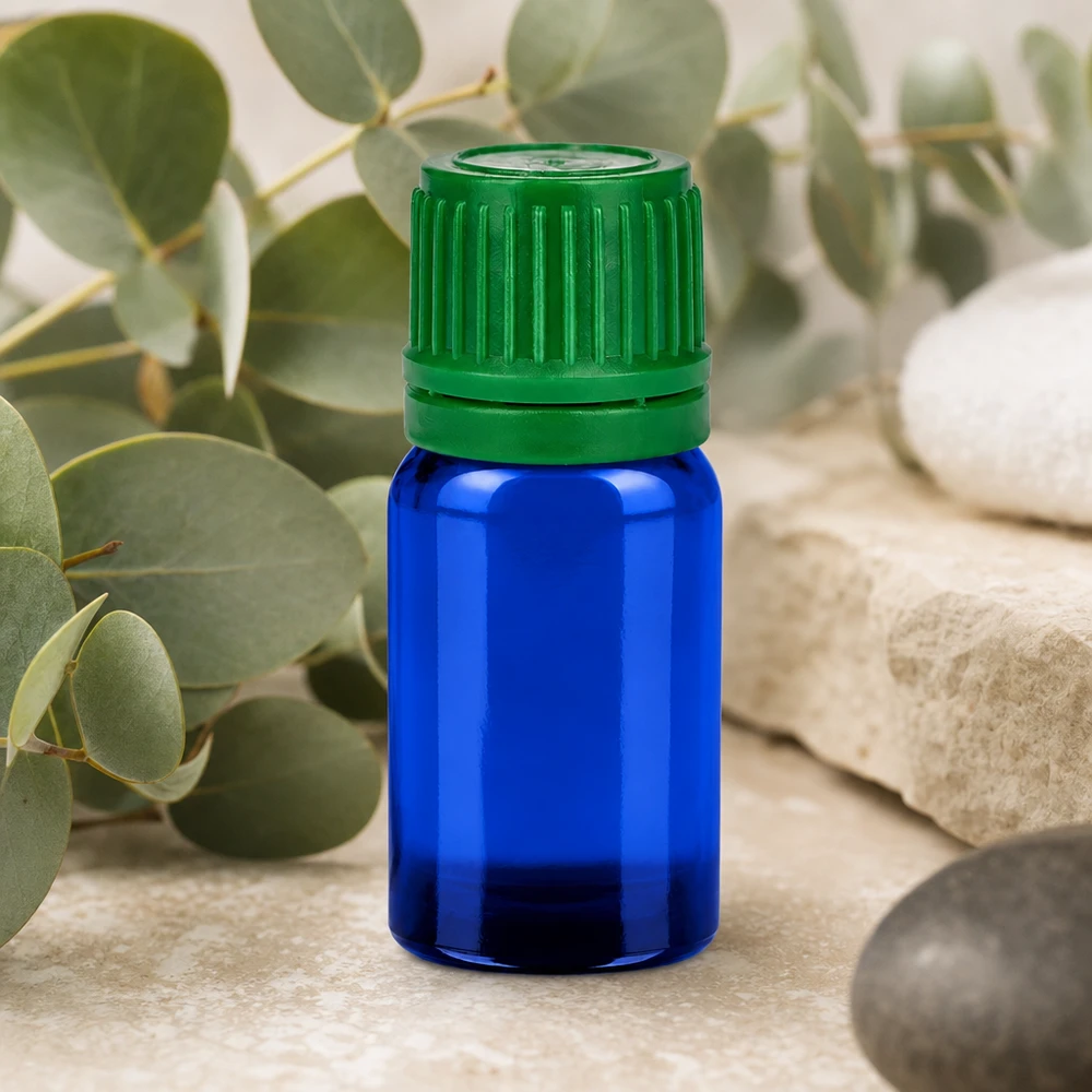 Frasco de 5 ml con tapón de rosca de 11 mm verde con precinto de seguridad BlueLine UT18/5 Frasco de 5 ml con tapón verde estriado para una sujeción segura y una apertura fácil