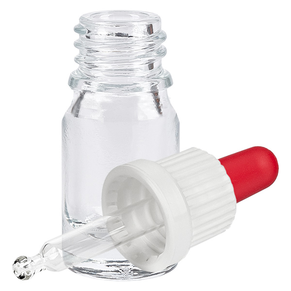 Frasco pipeta 5ml tapón inviolable blanco/rojo ClearLine UT18/5 Frasco pipeta 5ml tapón inviolable blanco/rojo ClearLine UT18/5