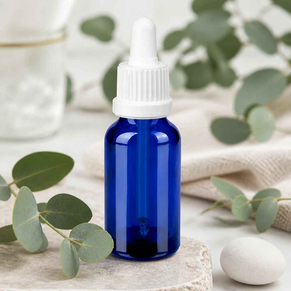 Frasco pipeteador de 20 ml con pipeta blanca Diseño BlueLine para aplicaciones profesionales
