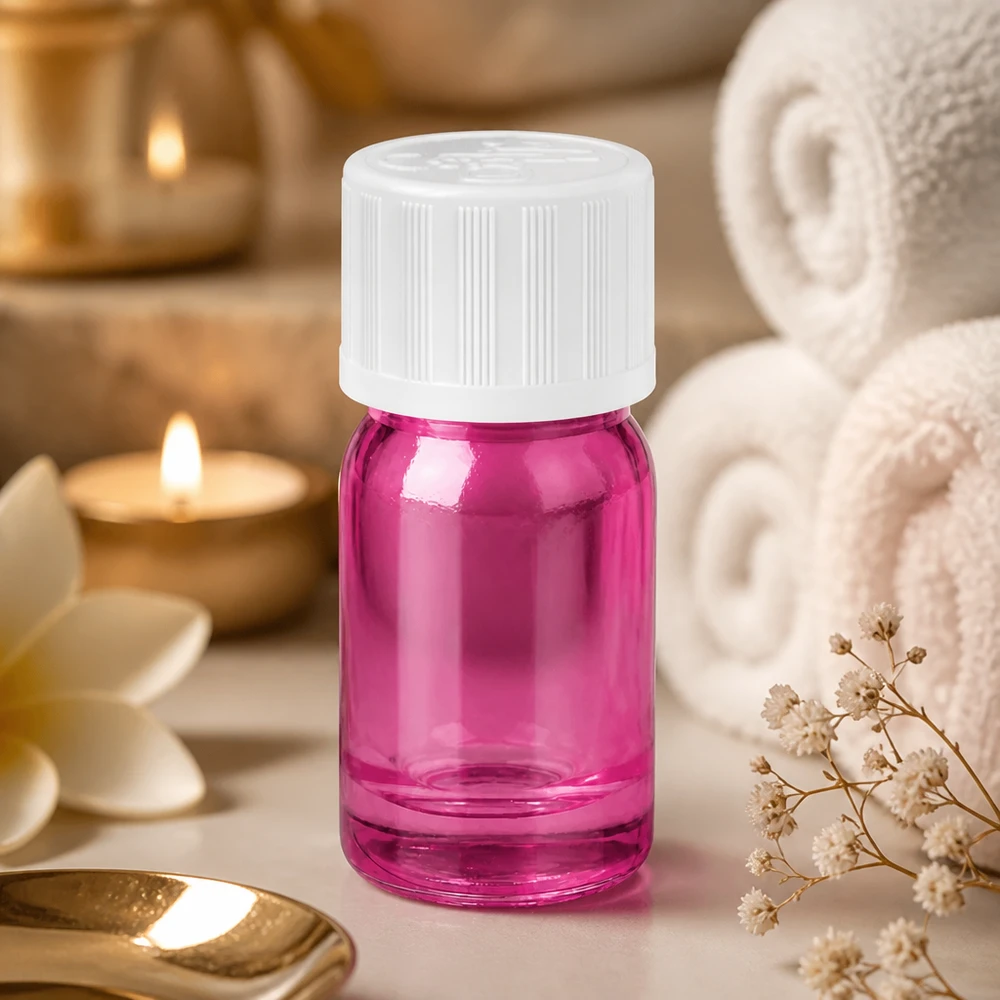 Frasco cuentagotas de 5ml 1,2mm blanco estándar a prueba de niños PurpleLine. UT18/5 Frasco de vidrio de alta calidad de 5 ml con cuentagotas en elegante color violeta para aromaterapia y bienestar