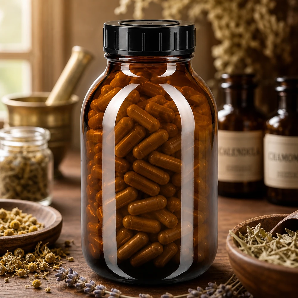 Botella ámbar de 500ml con tapón de rosca Frasco de farmacéutico de 500 ml de vidrio ámbar con protección UV y práctico tapón de rosca