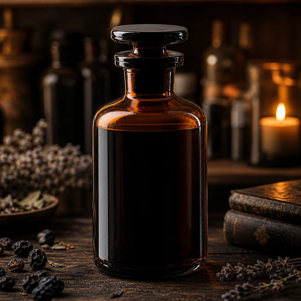 Frasco de cristal marrón de 50 ml, de hombros redondeados, con cuello estrecho y tapón de cristal, para farmacia y homeopatía