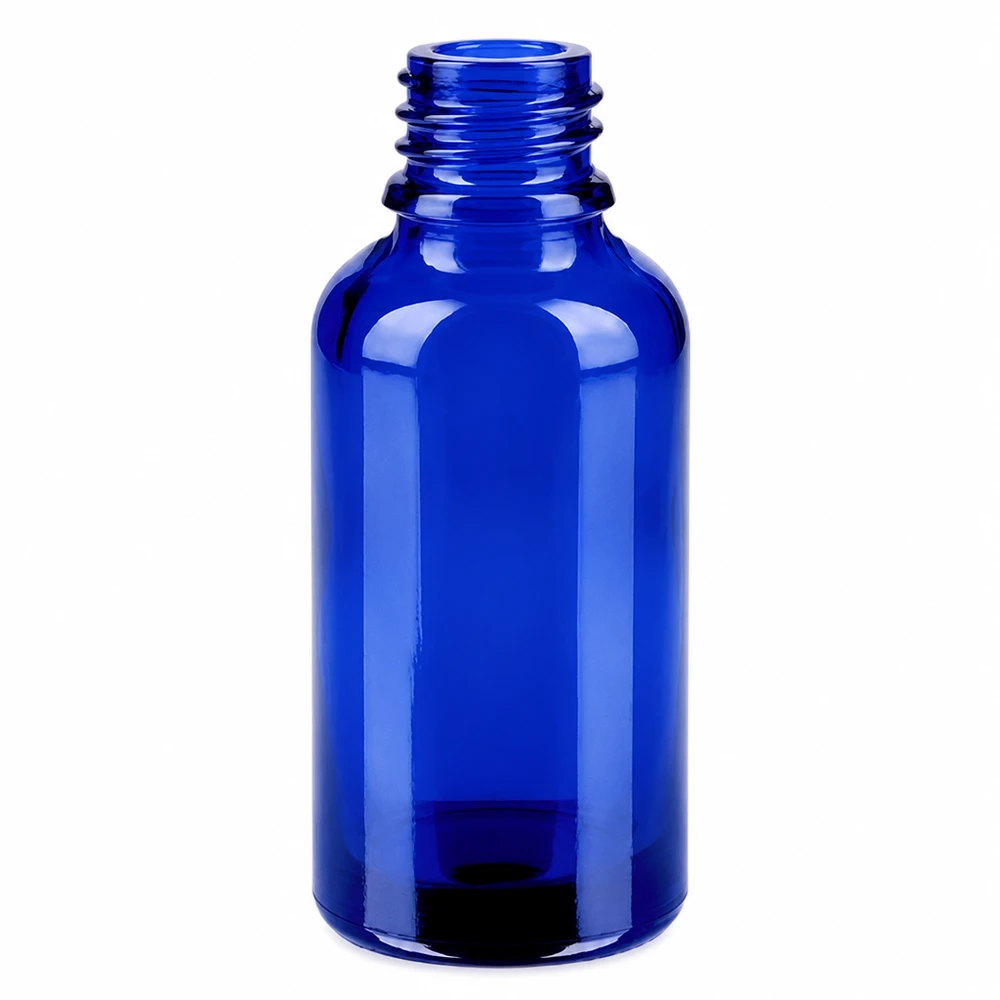 Frasco 30ml 11mm tapón rosca rojo con precinto BlueLine UT18/30 Frasco cuentagotas azul de 30 ml de vidrio con rosca de 11 mm para dosificar líquidos con precisión