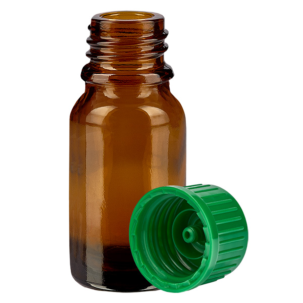 Frasco de 10 ml con tapón de rosca de 11 mm verde Estándar BrownLine UT18/10