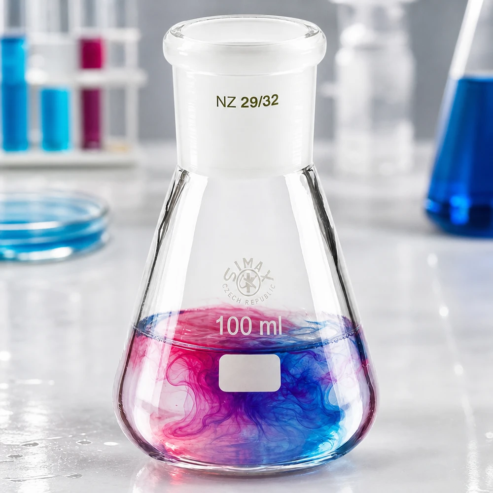 Matraz Erlenmeyer de 100 ml con junta esmerilada estándar (29/32)