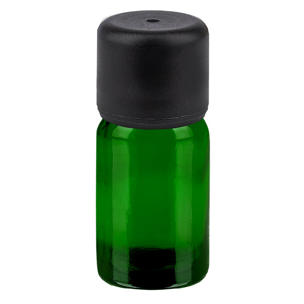 Botella 5ml 6mm tapón rosca negro estándar GreenLine UT18/5 Botella 5ml 6mm tapón rosca negro estándar GreenLine UT18/5