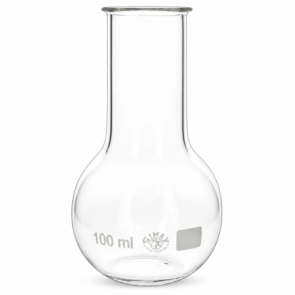 Matraz Erlenmeyer de boca ancha de 100 ml con fondo redondo para trabajos de laboratorio y experimentos químicos de precisión