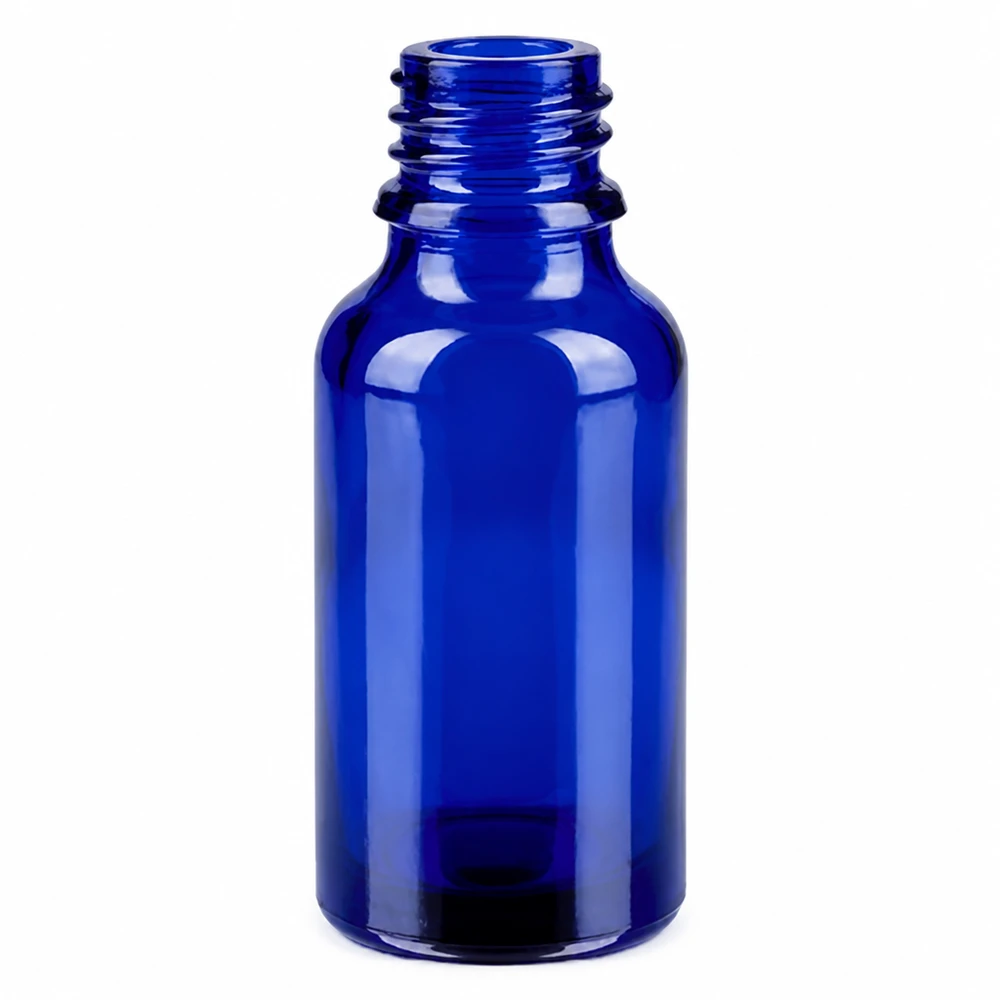 Frasco de vidrio azul de 20 ml con cuello roscado STD BlueLine UT18/20 para accesorios de pulverización