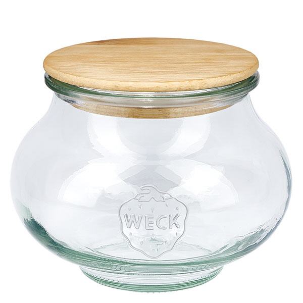 Tarro de joyas WECK RR80 de 560ml con tapa de madera