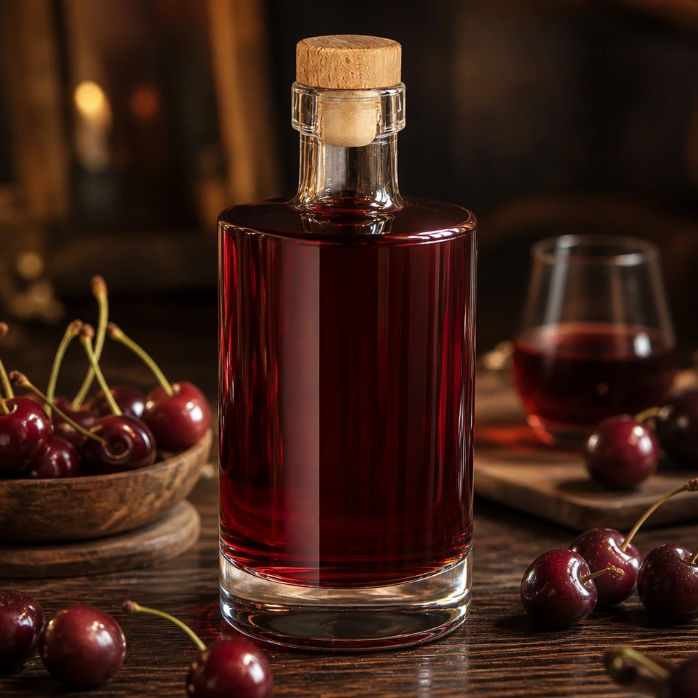 Botella de vidrio de 350 ml «Galileo» con tapón de corcho con asa de madera UNiTWIST® Botella de vidrio de 350 ml «Galileo» con tapón de corcho con asa de madera UNiTWIST®