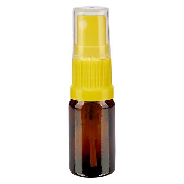Botella de farmacia marrón 5ml spray tapa amarillo Botella de farmacia marrón 5ml spray tapa amarillo