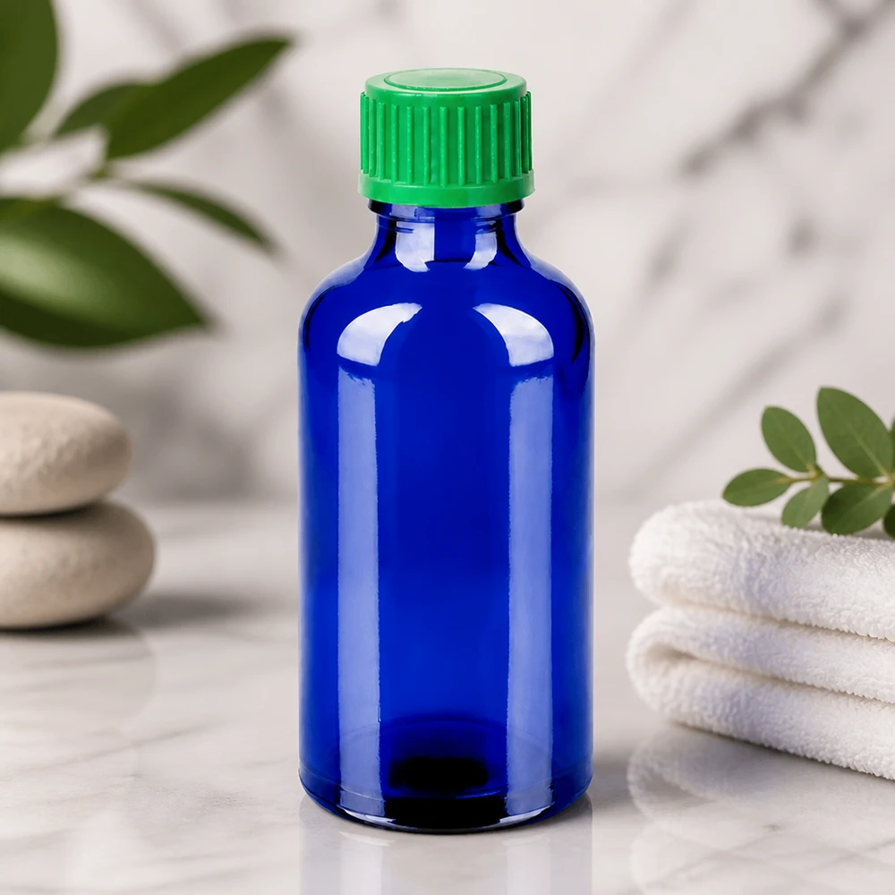 Frasco cuentagotas de 50 ml 0,8 mm verde Cierre estándar BlueLine UT18/50 Frasco de vidrio de 50 ml de alta calidad con cuentagotas de 0,8 mm para aplicaciones profesionales