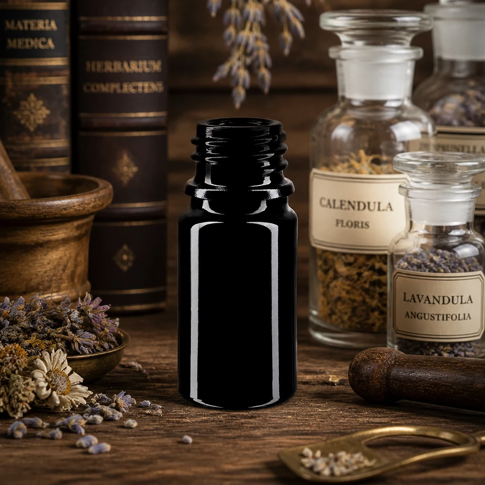 Frasco vidrio violeta 5ml DIN 18 (Mironglas) Frasco cuentagotas compacto de Orion de 5 ml de vidrio violeta, ideal para viajar y para la aromaterapia sobre la marcha