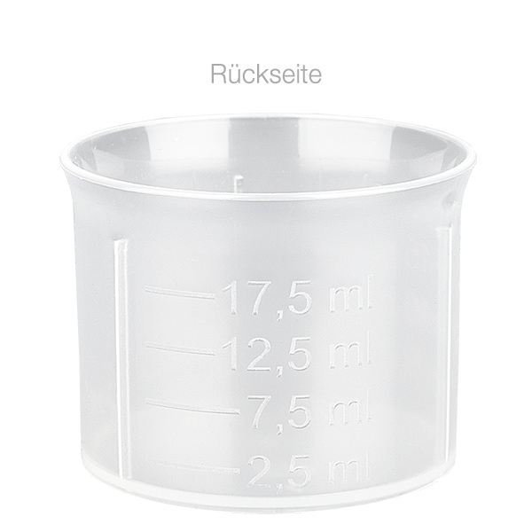 Vaso dosificador transparente de 20 ml con escala ApoGlas