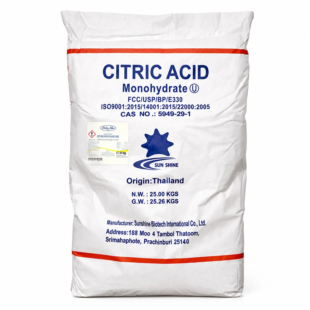 Ácido cítrico 25kg Doktor-Klaus 25 kg de ácido cítrico monohidratado E330 en bolsa industrial blanca para la producción de alimentos