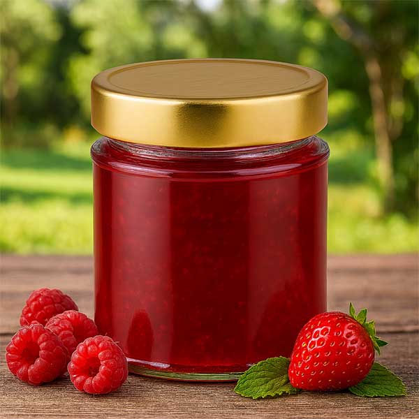 Tarro redondo de 154 ml con tapa BasicSeal dorada profunda UNiTWIST