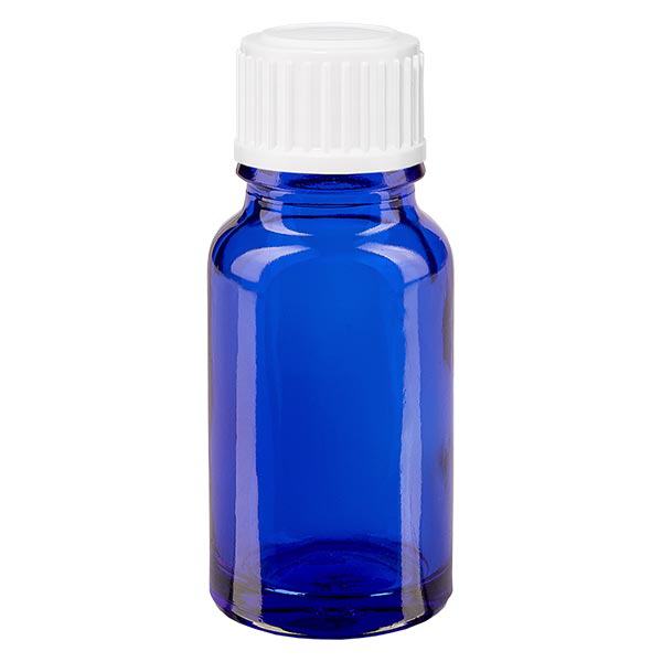 Botella de farmacia azul 10ml tapón de rosca blanco glóbulos estándar Botella de farmacia azul 10ml tapón de rosca blanco glóbulos estándar