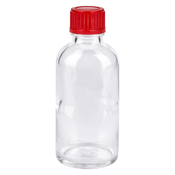 Botella 50ml tapón rosca 11mm rojo estándar ClearLine UT18/50 Botella 50ml tapón rosca 11mm rojo estándar ClearLine UT18/50