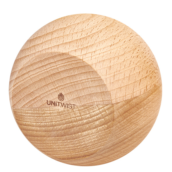 UNiTWIST bola de madera (haya) para WECK RR80 Bola individual de madera de haya UNiTWIST con logotipo y veteado de madera natural para tarros WECK RR80
