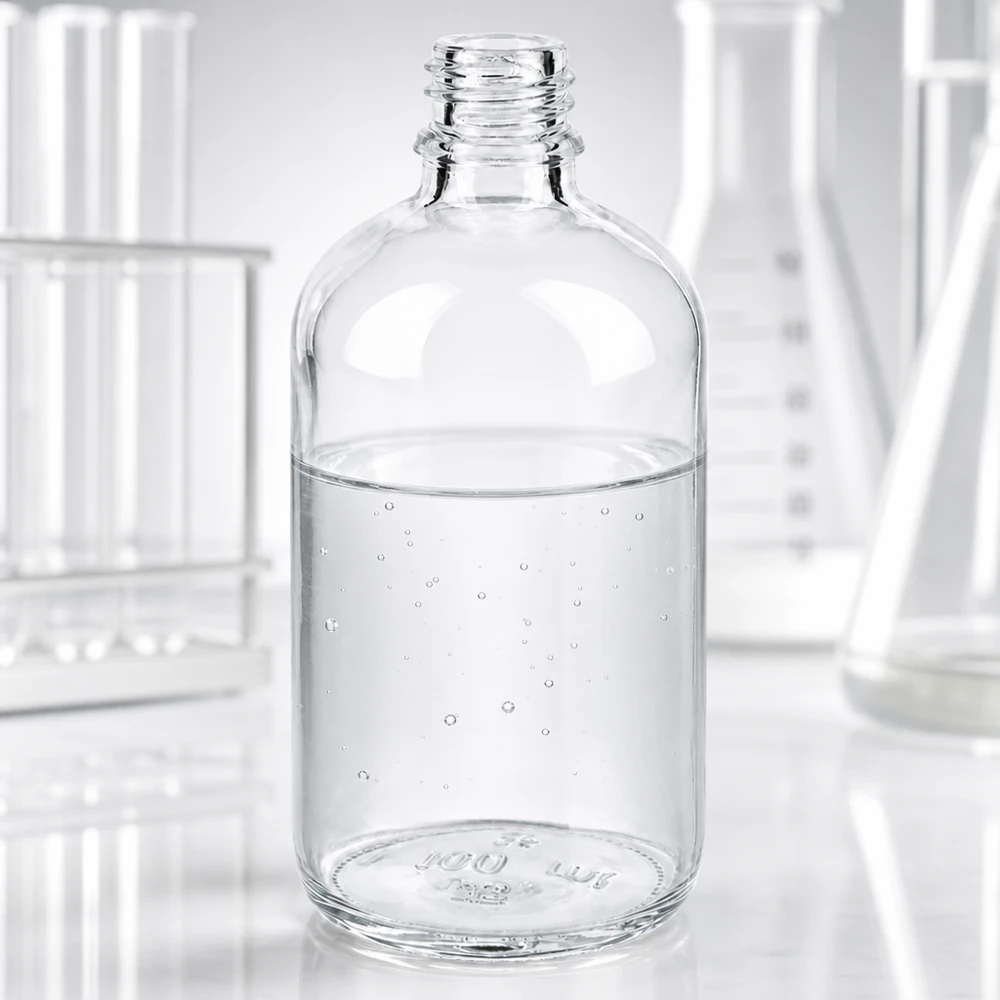 Frasco de vidrio transparente 100ml DIN 18 Frasco de farmacia ApoGlas transparente de 100 ml con abertura ancha para facilitar el llenado y la limpieza