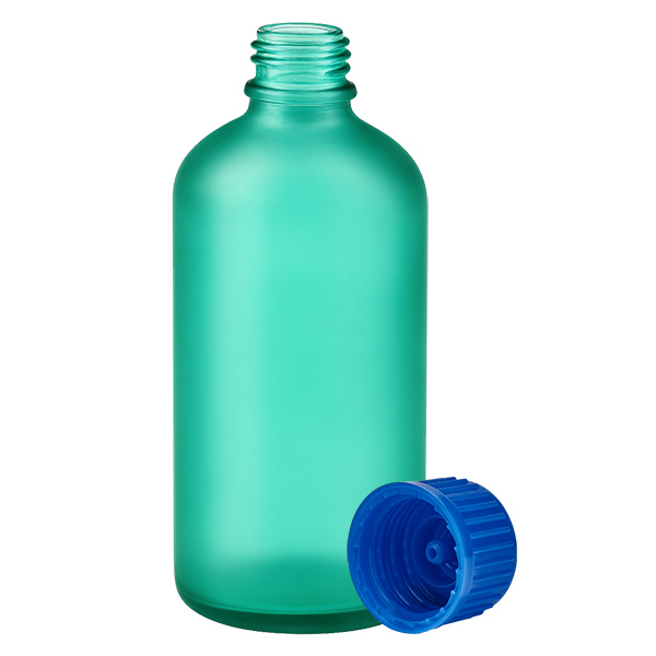 Frasco 100ml 11mm tapón rosca azul estándar GreenLine UT18/100 Frasco 100ml 11mm tapón rosca azul estándar GreenLine UT18/100