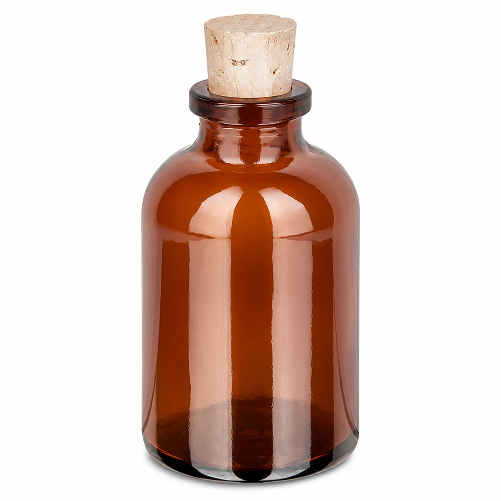 Botella de vidrio ámbar 30ml con corcho 11/14mm Apotheker Braunglasflasche 30ml mit Kork ideal für Laborflüssigkeiten