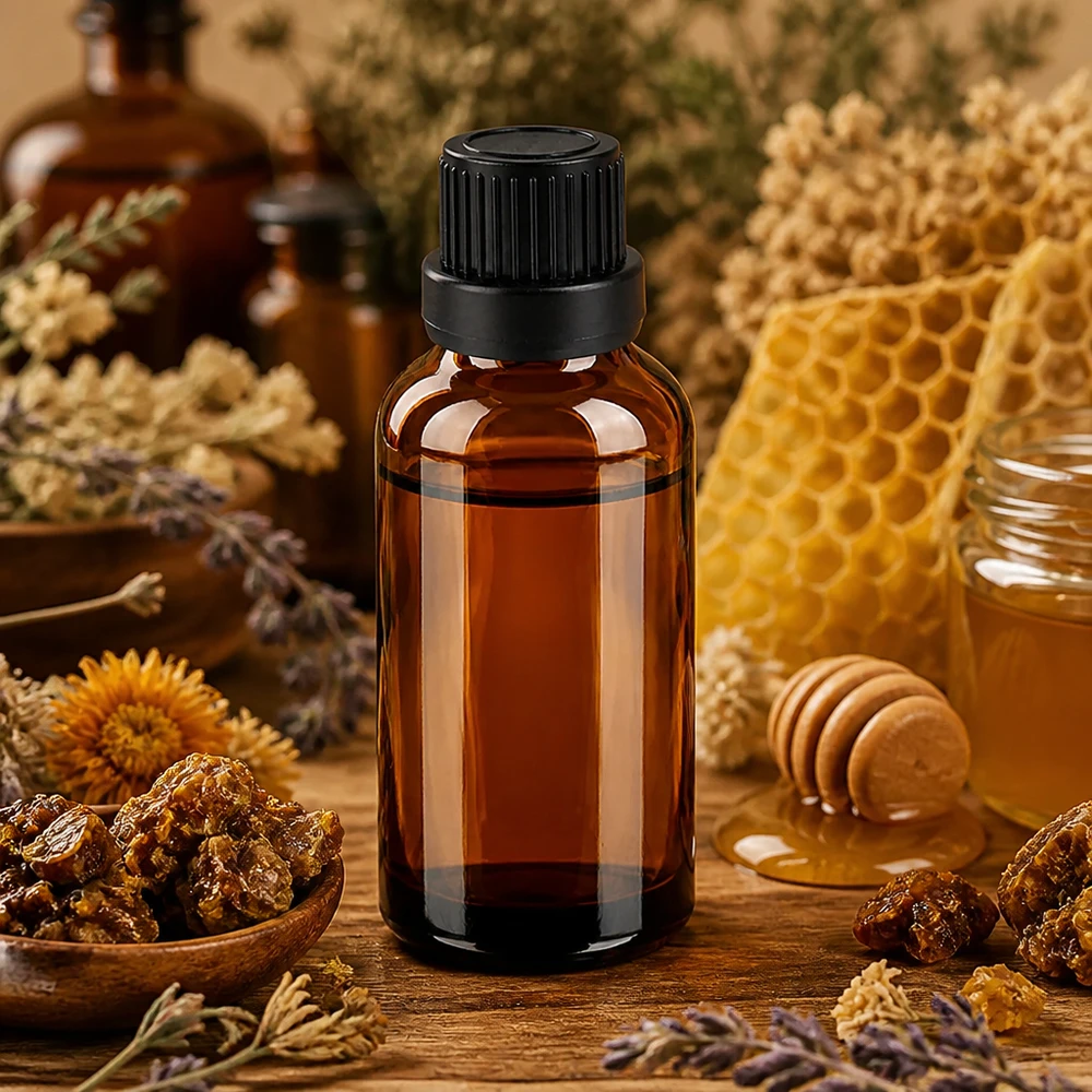 Frasco compacto de vidrio ámbar de 30 ml ideal para aromaterapia y remedios naturales