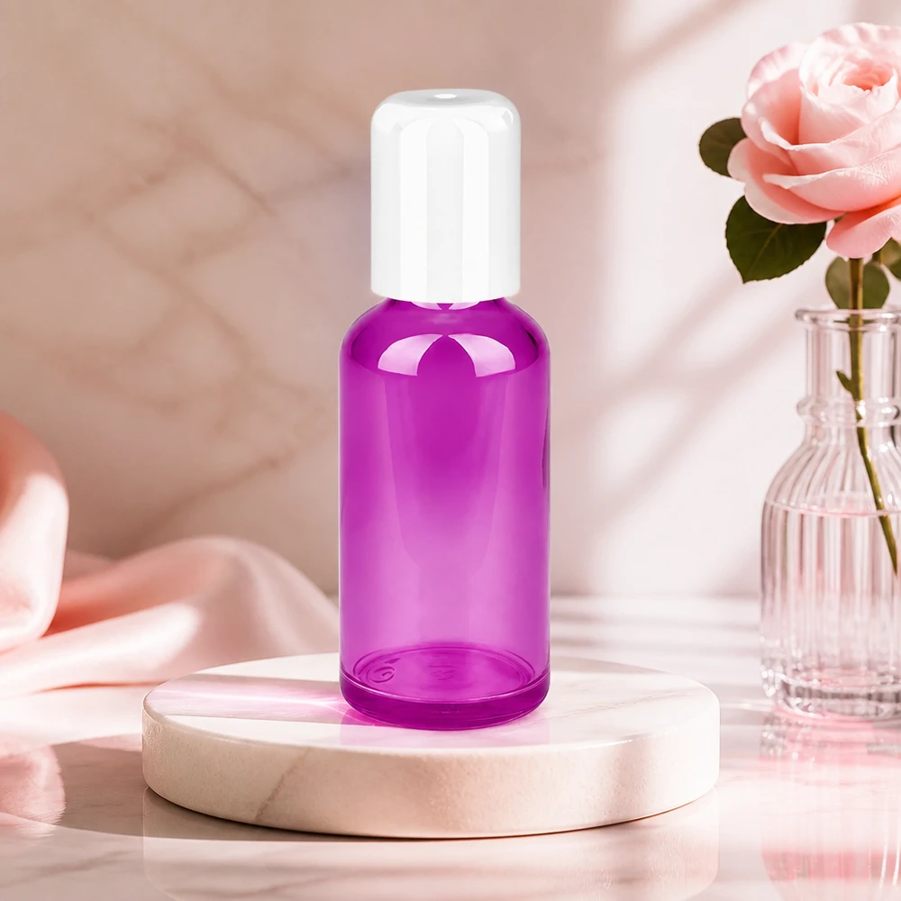 Frasco roll-on de 50 ml con tapón blanco STD UT18/50 para la dosificación precisa de productos para el cuidado de la piel