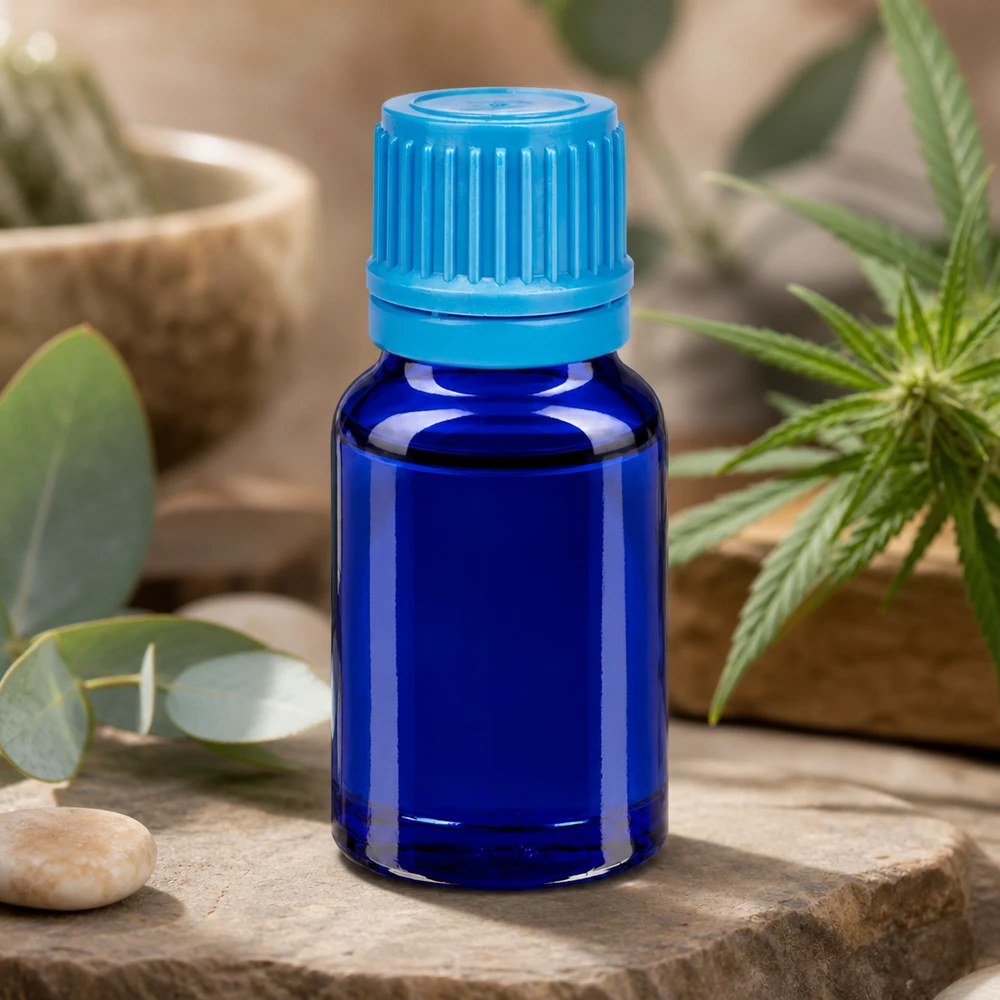 Frasco de vidrio de 10 ml de alta calidad de la serie BlueLine con protección UV gracias al vidrio azul oscuro