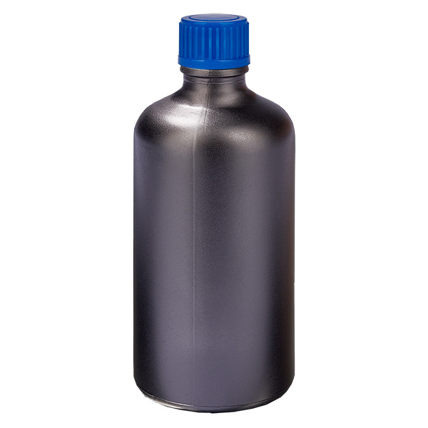 Botella 100ml 11mm tapón rosca azul estándar BlackLine UT18/100 Botella 100ml 11mm tapón rosca azul estándar BlackLine UT18/100