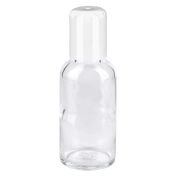 Frasco Roll-On de 30 ml blanco Tapón estándar ClearLine UT18/30