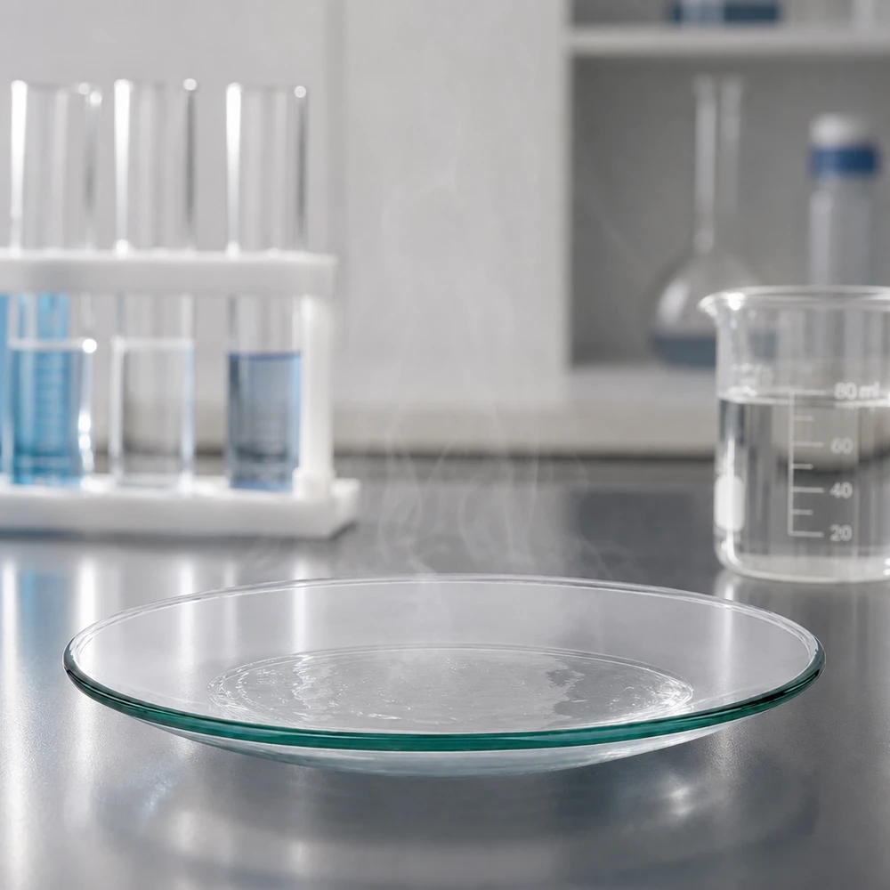Plato de vidrio de laboratorio Ø 100 mm de vidrio de borosilicato de alta calidad para experimentos científicos