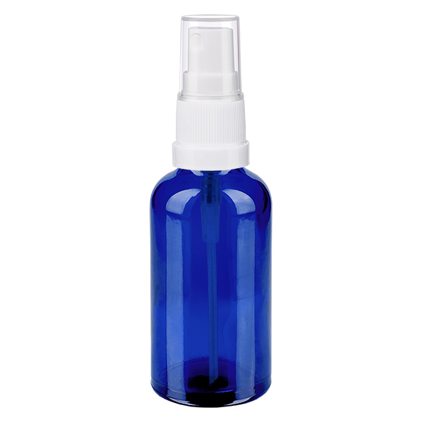 Frasco pulverizador 50ml blanco/transparente tapón estándar BlueLine UT18/50