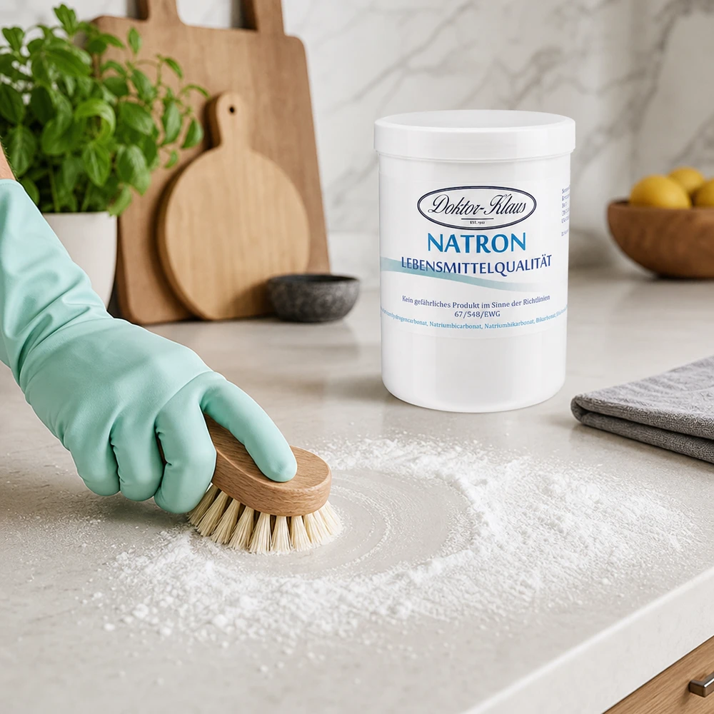 Bicarbonato sódico 1kg Doktor Klaus Natron 1kg Doktor Klaus in praktischer Vorratsdose für vielseitige Haushaltsanwendungen
