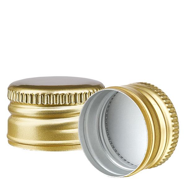 Tapón de rosca dorado de aluminio estándar PP28 ApoGlas Tapón de rosca dorado de aluminio estándar PP28 ApoGlas