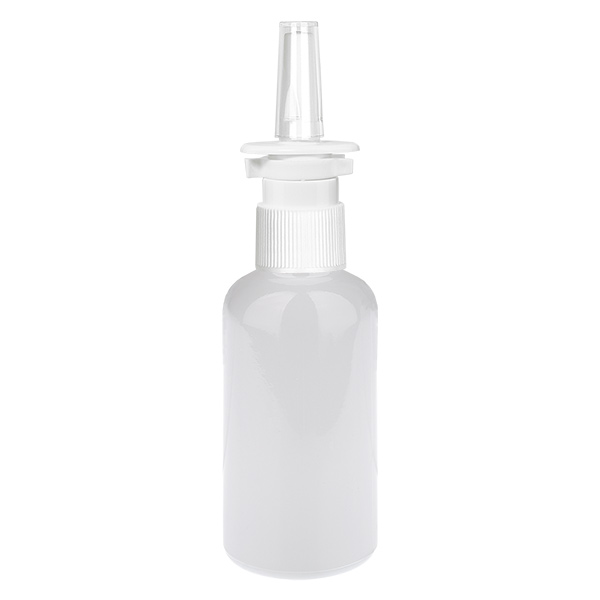 Botella pulverizadora nasal de 50 ml blanca/transparente con tapón estándar WhiteLine UT18/50