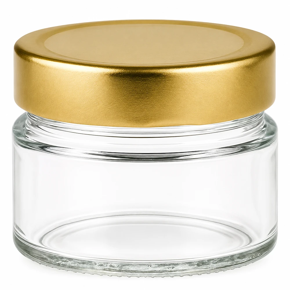 Tarro redondo de 80ml con tapa BasicSeal dorado profundo UNiTWIST
