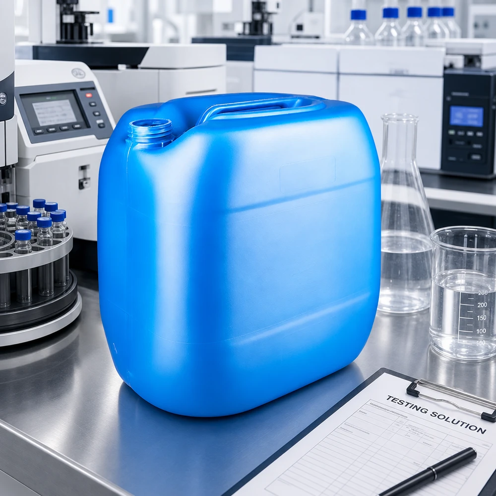 Bidón azul de 30 litros sin tapón, fabricado en plástico apto para uso alimentario, para productos químicos