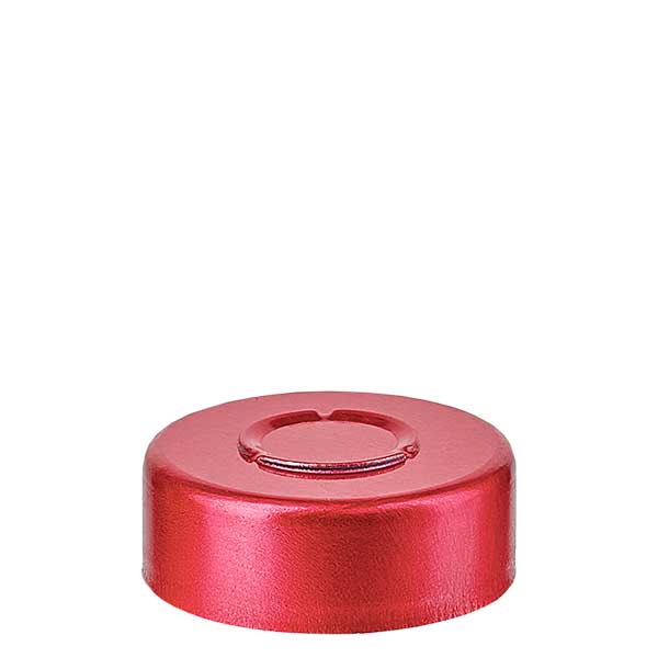 Tapa de engarce 20,25 x 7,4 mm con rasgadura central, roja Tapa de engarce 20,25 x 7,4 mm con rasgadura central, roja