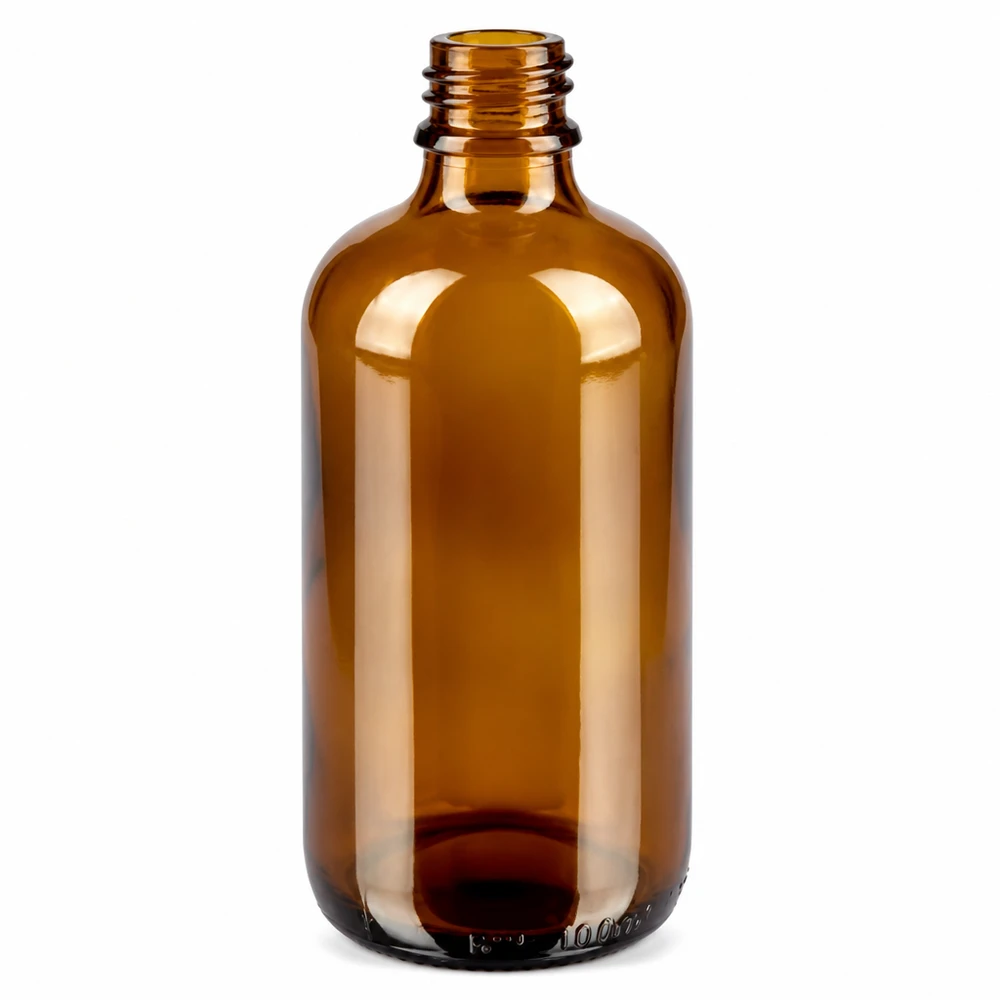 Botella 100ml tapón rosca 11mm verde BrownLine UT18/100 Frasco boticario pequeño de 100 ml de vidrio marrón con abertura de 11 mm para cosmética y farmacia