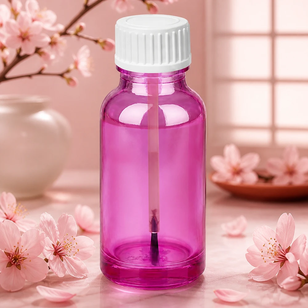 Frasco pincel 20ml blanco estándar PurpleLine UT18/20 Pequeño frasco pincel de 20 ml con tapón de rosca blanco ideal para aplicaciones cosméticas puntuales