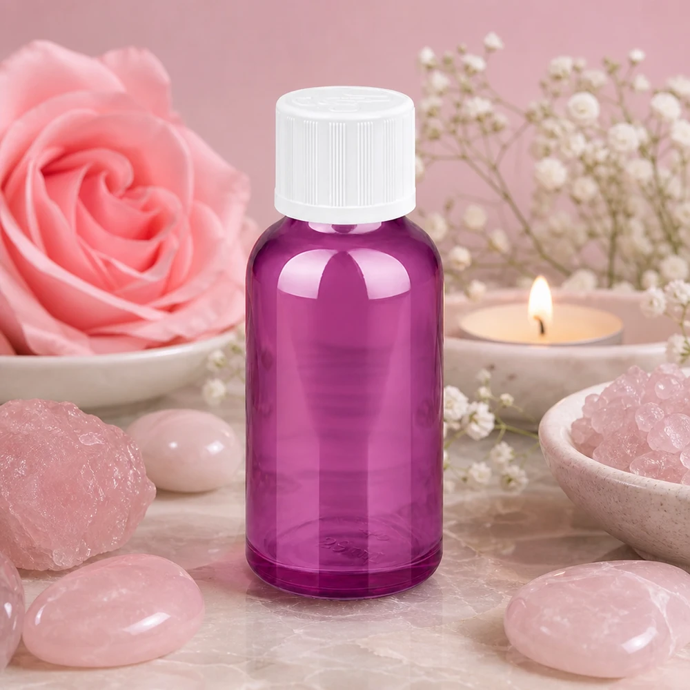 Frasco cuentagotas de 30 ml 1,2 mm blanco estándar a prueba de niños PurpleLine.UT18/30 Frasco dosificador violeta de 30 ml con abertura de goteo de 1,2 mm para aplicaciones de aromaterapia y bienestar