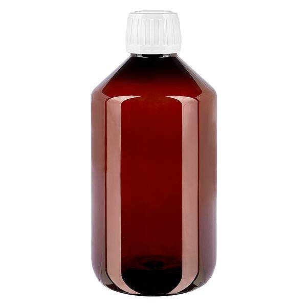 Botella PET 500ml con tapón inviolable blanco estándar Botella PET 500ml con tapón inviolable blanco estándar