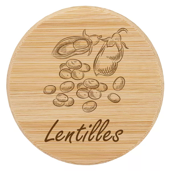 Couvercle en bois "Lentilles" pour WECK RR100 Couvercle en bois "Lentilles" pour WECK RR100