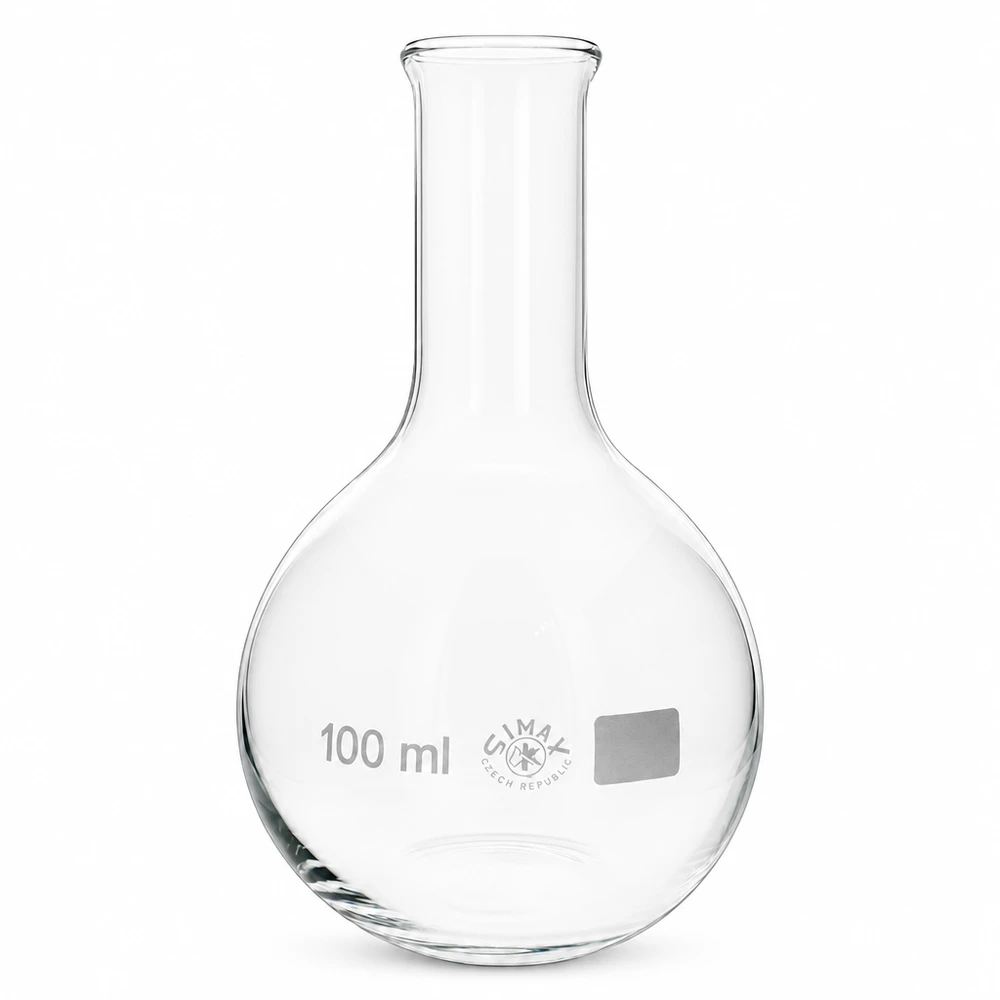 Matraz Erlenmeyer 100ml cuello estrecho Frasco de fondo redondo de 100 ml con cuello estrecho de vidrio de borosilicato de alta calidad para experimentos precisos de laboratorio