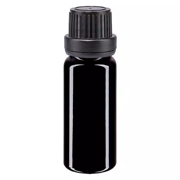 Botella de farmacia violeta 10ml cuentagotas tapón vertedor anillo 2mm negro cierre inviolable Botella de farmacia violeta 10ml cuentagotas tapón vertedor anillo 2mm negro cierre inviolable