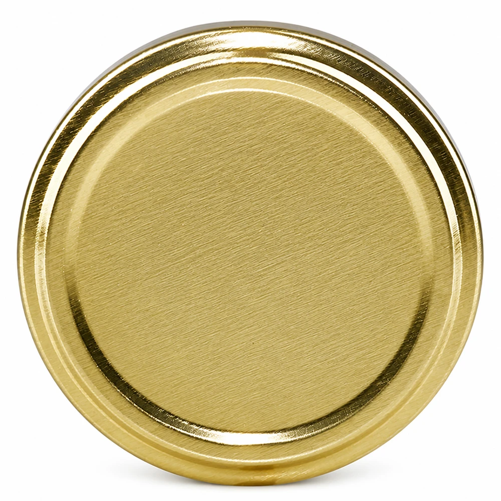 Tapa BasicSeal de 58 mm, color dorado (TO58) UNiTWIST Tapa BasicSeal de 58 mm, color dorado, TO58 UniTwist, vista superior sobre fondo blanco