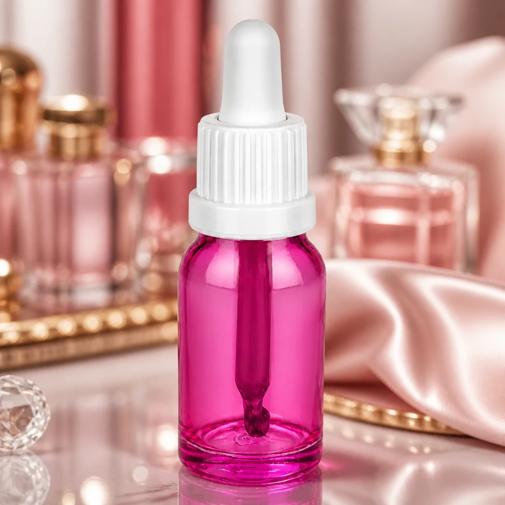 Frasco pipeta 10ml tapón rosca originalidad blanco PurpleLine UT18/10 Elegante botella pipeta de 10 ml en color morado para aceites esenciales OV PurpleLine UT18/10