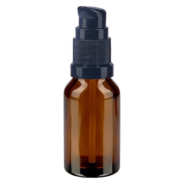 Botella de farmacia marrón 30ml tapón bomba negro estándar Botella de farmacia marrón 30ml tapón bomba negro estándar
